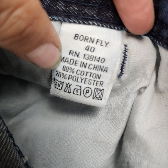 Born Fly Jeans Mens 40 Medium Wash Stretch Mid Rise Distressed Patch Streetwear - Picture 12 of 13